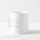 Elegante Blush Mrs Trouw Monogram Koffiemok (Voorkant links)