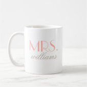 Elegante Blush Mrs Trouw Monogram Koffiemok (Links)