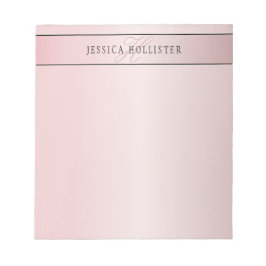Elegante Blush Nep Rose Gold | Naam & Initiaal Notitieblok