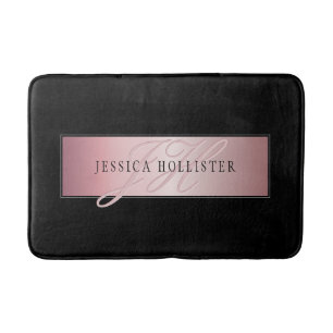 Elegante Blush Nep Rose Goud Naam & Initiaal Badmat