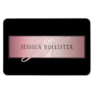 Elegante Blush Nep Rose Goud Naam & Initiaal Magneet
