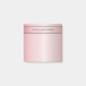 Elegante Blush Nep Rose Goud | Naam & Initiaal Post-it® Notes (Voorkant)