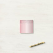 Elegante Blush Nep Rose Goud | Naam & Initiaal Post-it® Notes (Op bureau)