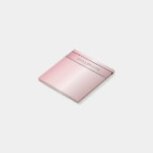 Elegante Blush Nep Rose Goud | Naam & Initiaal Post-it® Notes (Schuin)