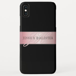 Elegante Blush Nep Rose Goud Naam & Initialen Case-Mate iPhone Case