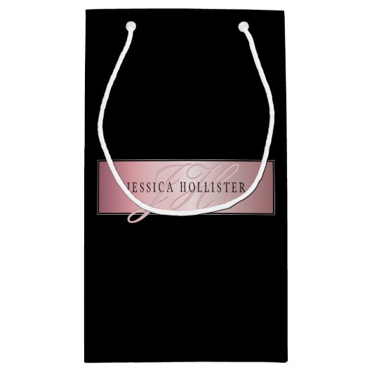 Elegante Blush Nep Rose Goud | Naam & Initialen Klein Cadeauzakje (Achterkant)