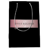 Elegante Blush Nep Rose Goud | Naam & Initialen Medium Cadeauzakje (Voorkant)