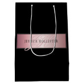 Elegante Blush Nep Rose Goud | Naam & Initialen Medium Cadeauzakje (Achterkant)