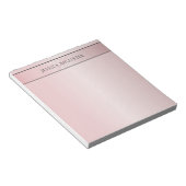 Elegante Blush Nep Rose Goud | Naam & Initialen Notitieblok (Schuin)