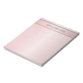 Elegante Blush Nep Rose Goud | Naam & Initialen Notitieblok (Linkerzijde)