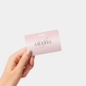 Elegante Blush Nep Rose Goud | Naam & Monogram Badge (Handheld)