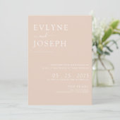 Elegante Blush Neutral Minimalist Boho Wedding Kaart (Staand voorkant)