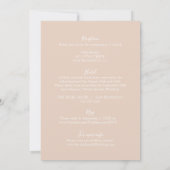Elegante Blush Neutral Minimalist Boho Wedding Kaart (Achterkant)