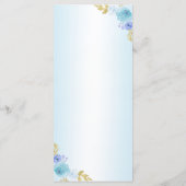 Elegante Blush Paarse Bloemen Quinceañera Verjaard Menu (Achterkant)