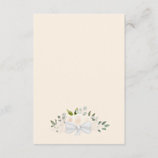 Elegante Blush Peach Bloemen Bruiloft Details QR C Informatiekaartje (Achterkant)