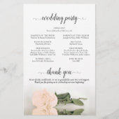 Elegante Blush Peach Roos budget huwelijksprogramm (Achterkant)