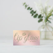 Elegante Blush Peachy Roze Lip Gloss Visitekaartje (Staand voorkant)