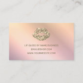 Elegante Blush Peachy Roze Lip Gloss Visitekaartje (Achterkant)