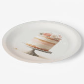 Elegante Blush Perzik Bloemkoek Bruidsshower Papieren Bordje (Gekanteld)