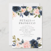 Elegante Blush Petals & Prosecco Vrijgezellenfeest Kaart (Voorkant)