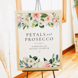 Elegante Blush Petals & Prosecco Vrijgezellenfeest Poster