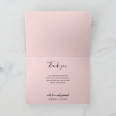 Elegante Blush Pink 2 foto collage bruiloft Bedankkaart (Binnen)