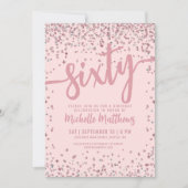 Elegante Blush Pink 60e verjaardag Kaart (Voorkant)