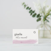 Elegante Blush Pink Brush Stroke QR-code Visitekaartje (Staand voorkant)