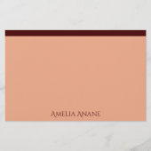 Elegante Blush Pink & Dark Red Typografie Briefpapier (Voorkant)