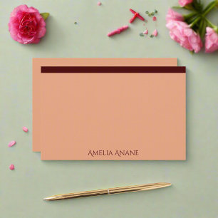 Elegante Blush Pink & Dark Red Typografie Briefpapier
