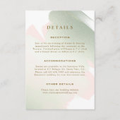 Elegante Blush Pink en Sage Green Wedding Details Informatiekaartje (Voorkant)