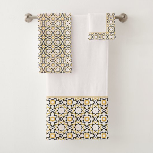 Elegante Blush Pink geometrische badhanddoek set Bad Handdoek (Insitu)