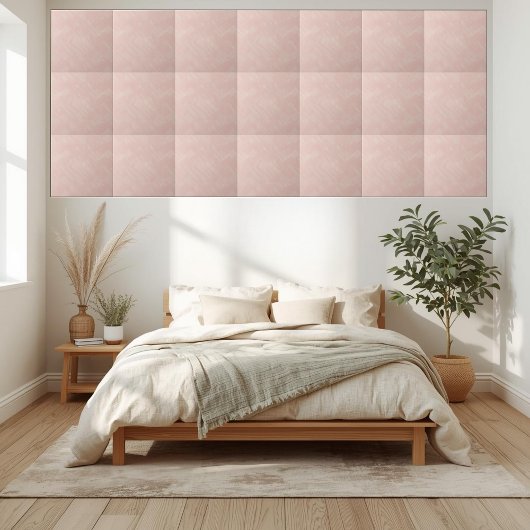 Elegante Blush Pink geometrische getextureerde ker Tegeltje