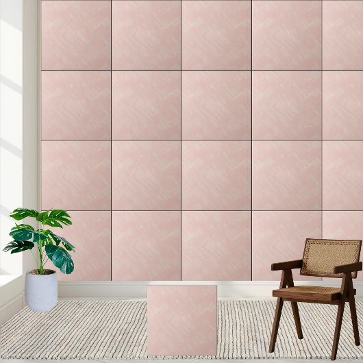 Elegante Blush Pink geometrische getextureerde ker Tegeltje