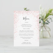 Elegante Blush Pink Glitter Speciale gelegenheid M Menu (Staand voorkant)
