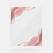 Elegante Blush Pink Gold Agaat Wedding Favors Acryl Bord (Voorkant)