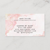 Elegante Blush Pink Gold Glitter Marmer Afsprakenkaartje (Achterkant)