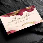 Elegante Blush Pink Gold Glitter Marmer Agaat Visitekaartje