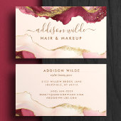 Elegante Blush Pink Gold Glitter Marmer Agaat Visitekaartje