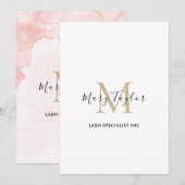 Elegante Blush Pink Gold Glitter Marmer Kaart (Voorkant / Achterkant)