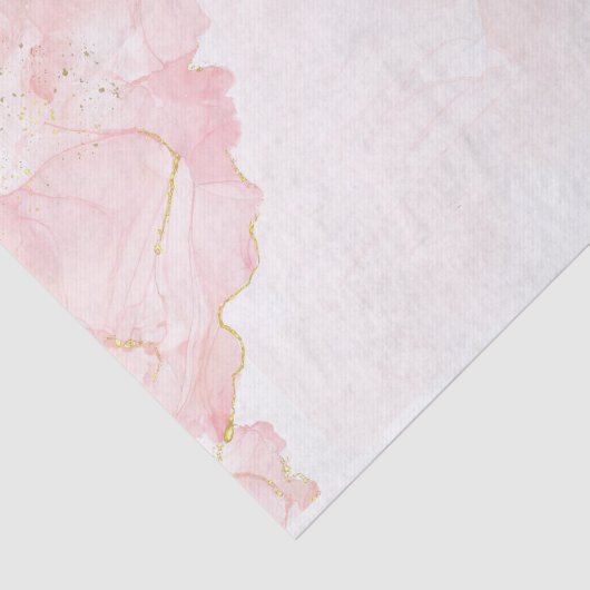 Elegante Blush Pink Gold Glitter Marmer Tissuepapier (Detail)