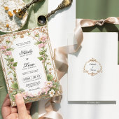 Elegante Blush Pink Gold Lotus Flower Wedding Kaart