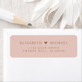 Elegante Blush Pink Gold Wedding Retouradres Etiket (Insitu)