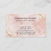 Elegante Blush Pink Marble Monogram Sjabloon Visitekaartje (Achterkant)