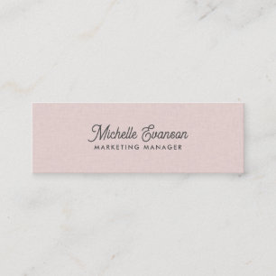 Elegante Blush Pink Minimalist Professional Mini Visitekaartje