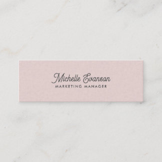 Elegante Blush Pink Minimalist Professional Mini Visitekaartje