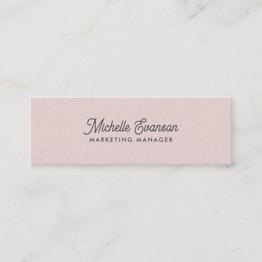 Elegante Blush Pink Minimalist Professional Mini Visitekaartje (Voorkant)