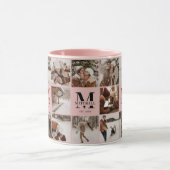 Elegante Blush Pink Multi Photo Collage Keepsake Mok (Midden)