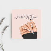 Elegante Blush Pink Nail Artist Manicurist Salon Vierkante Visitekaartje