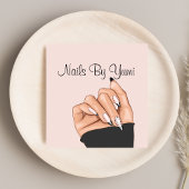 Elegante Blush Pink Nail Artist Manicurist Salon Vierkante Visitekaartje